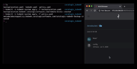 screenshot of KubeDR