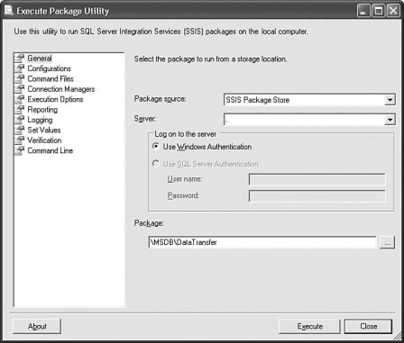 Figure 16-51: The Package Execution Progress dialog box shows validation, progress, start time, and finish times for the ShowProgress package.