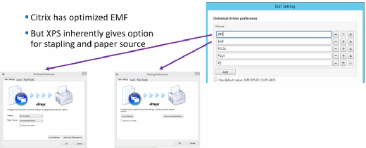 Citrix Universal Print Driver preference policy