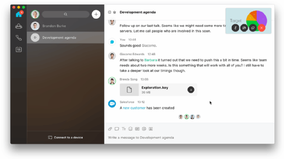 The Cisco Webex Teams messaging interface on iOS.