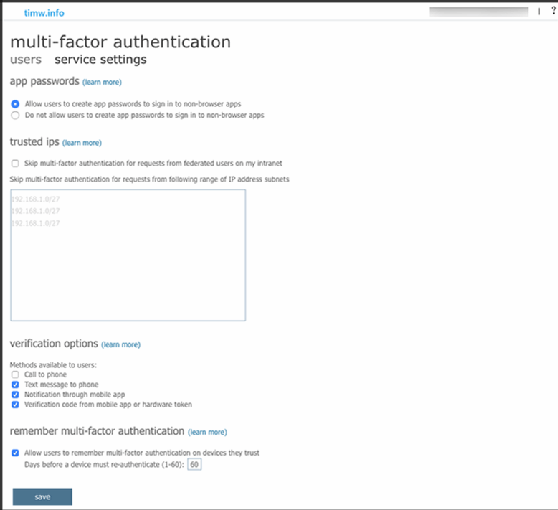 Azure user interface