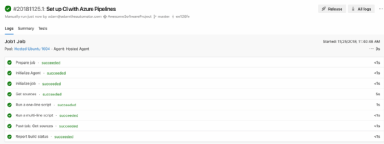 Azure DevOps pipeline logs