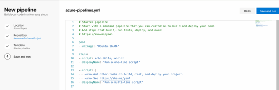 YAML build pipeline