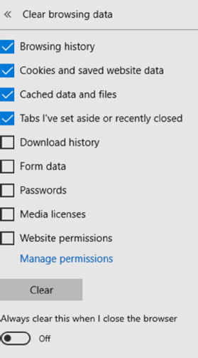Edge browsing data