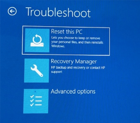 Troubleshooting options