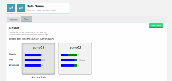 screenshot of LiveData for MultiCloud showing consistency check