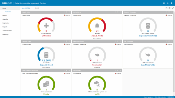 screenshot of Data Domain Management Center