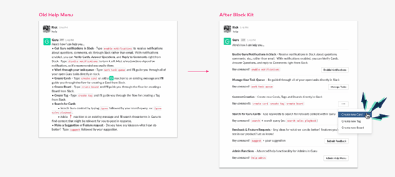 screenshot of Slack Block Kit