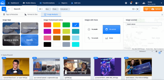 Cloudinary dashboard screenshot.
