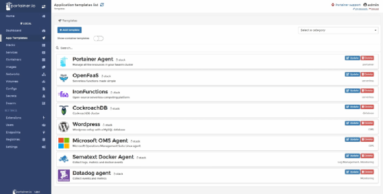 Application template management