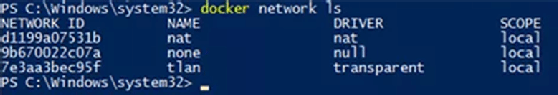 Available container networks