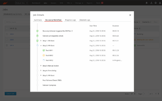 screenshot of Druva Phoenix recovery workflow