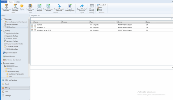 SCVMM VM templates