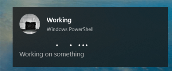 Progress bar notification