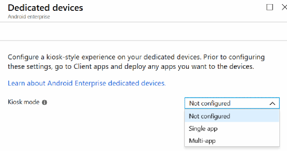 Intune's kiosk configurations