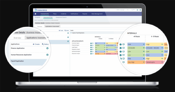 Dashboard view of Assurance Insights' features