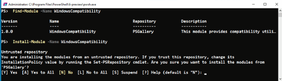 Windows Compatibility module installation