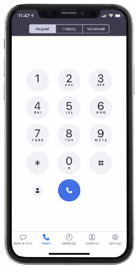 Screenshot of Zoom Phone