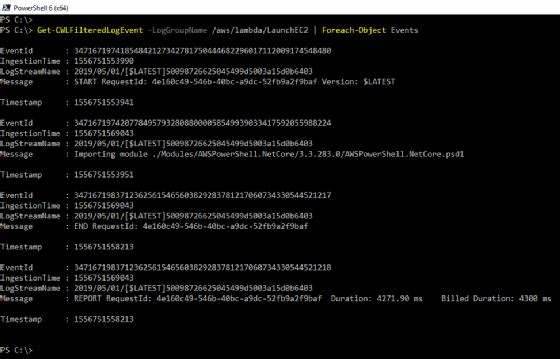 Get-CWLFilteredLogEvent PowerShell cmdlet