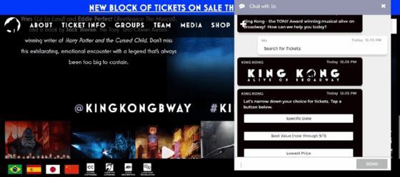 Chatbot sales system, Broadw.ai, King Kong, Broadway