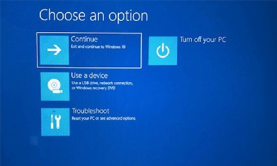 Windows Advanced Startup Options Screen