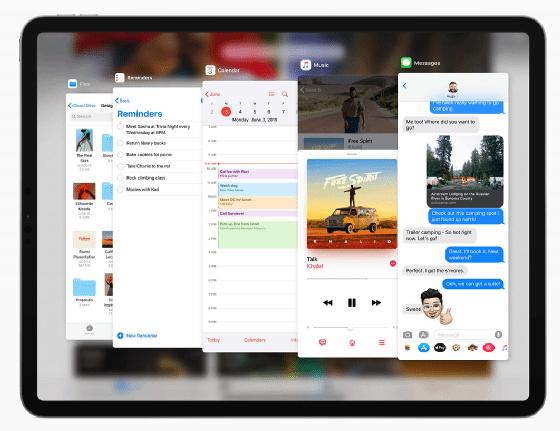 A screenshot of Apple iPad's multi-app capability, which was unveiled at the annual Apple developers' event.