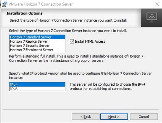 Horizon View configuration