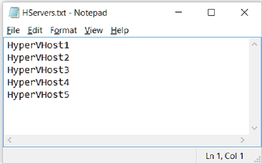 Hyper-V server names