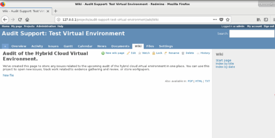 Redmine software tool screenshot