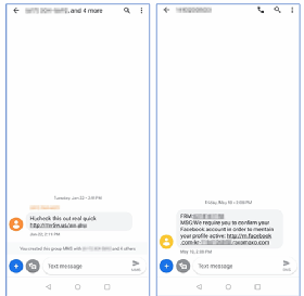 Text phishing example