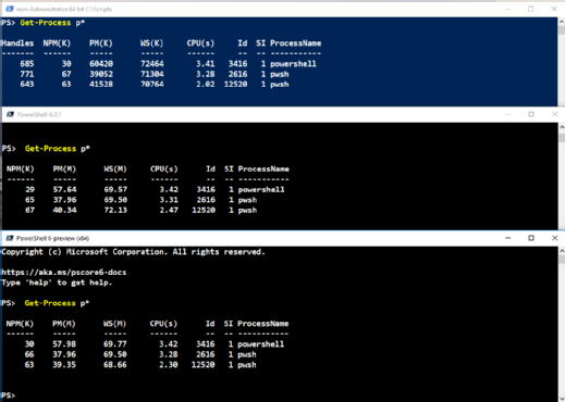 PowerShell versions