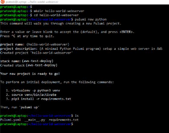 Pulumi-Python configuration