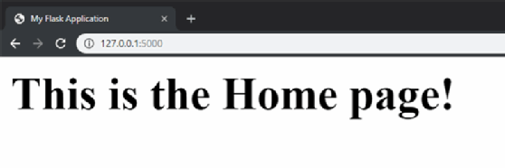 flask homepage