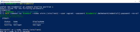 PowerShell credential object for Bolt password