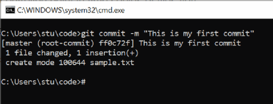 Git commit output