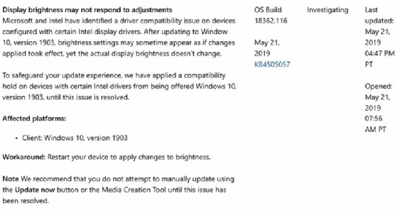 Display brightness issue