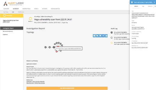 lert Logic Threat Manager UI