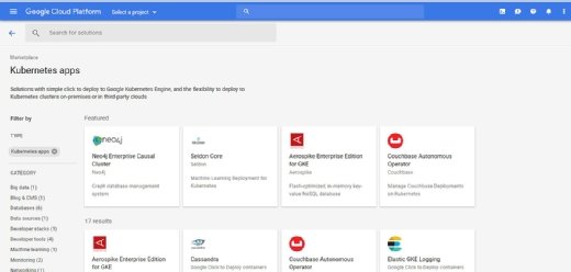 GCP Marketplace Kubernetes apps