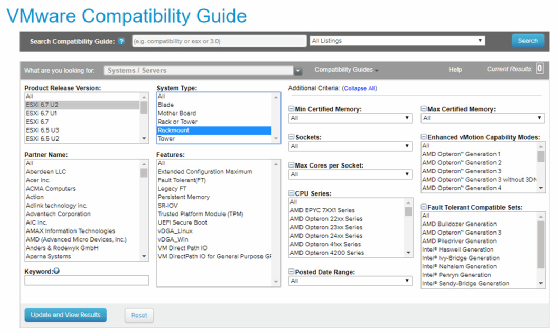 VMware HCL
