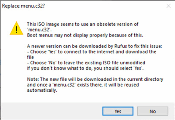 Replace menu prompt