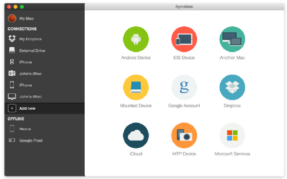 Add devices in SyncMate