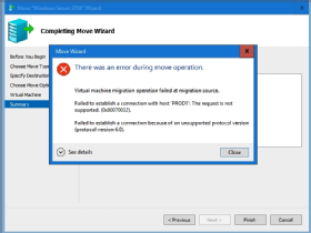 VM migration error