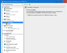 Enable processor compatibility mode.