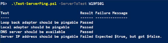 server ping test