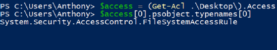 object command output