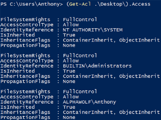 Access property output