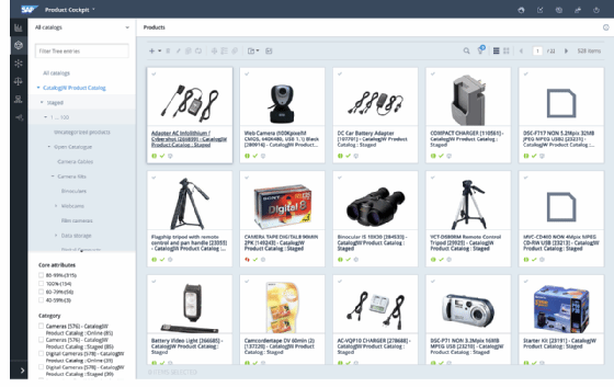 A screenshot of the SAP product content hub