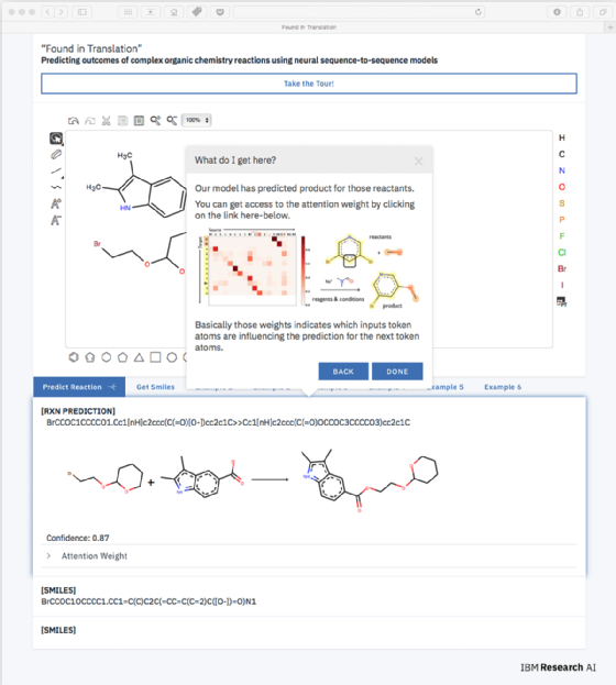 Screenshot of IBM RXN