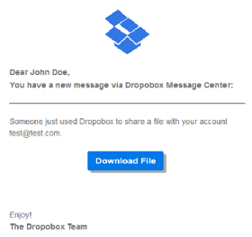 Dropbox phishing template
