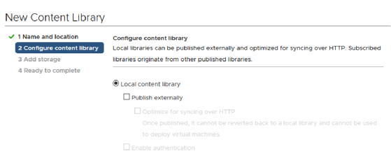 Content library configuration 